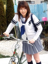 Towa Aino schoolgirl model show us her hot body