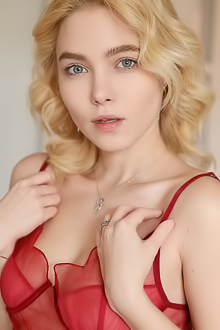 Scarlet In Hot Sexy Red Lingerie