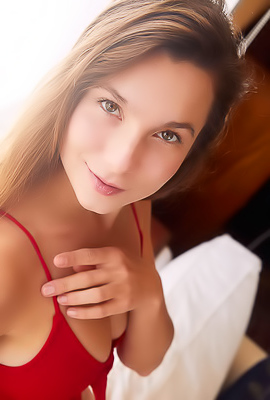 Stunning Brunette Belka Baring Her Gorgeous Breasts And Teasing Her Chocolate-brown Nipples