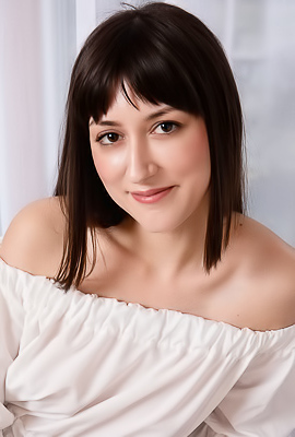 Cora Caressing Her Lovely Breasts Sensuously