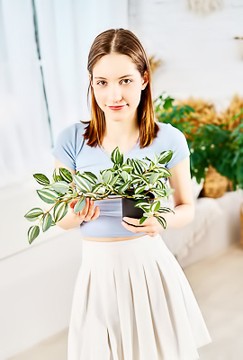 Cute Brunette Hareniks Fondling Her Sexy Small Breasts And Grabbing Her Perfect Ass Cheeks