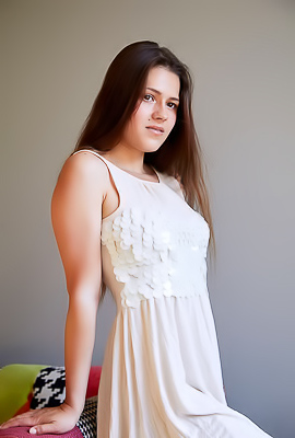 Serina Gomez Strokes Her Puffy Nipples And Parts Her Soft Thighs