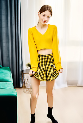 Hareniks Naked On The Velvet Sofa With Her Peachy Ass Offered Invitingly