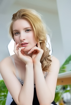 Azzura Relaxing In Her Home Office