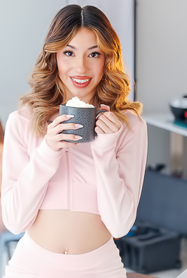 Camila Cream Unzips Her Top To Cover Her Cute Little Nips With Whipped Cream