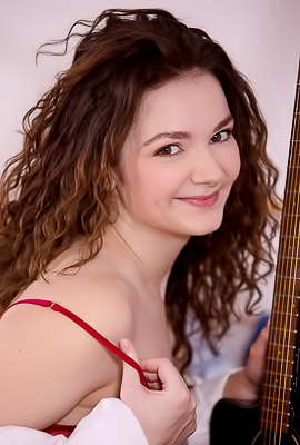 Purr Simona Adorably Sexy In Scarlet Lingerie That Hugs Her Soft Curves