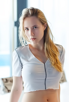 Delizi Adorable Blonde Bombshell With Curves That Captivate And A Playful Spirit