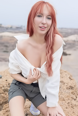 Lilly Mays Teases In The Outdoors With Long Hair And Sneakers On Display
