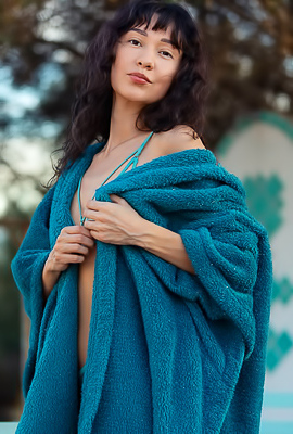 Violet Amrita Unwinds By The Beach In Sheer Lingerie