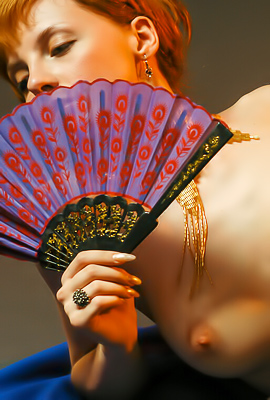 Aglaia X Daydreams in Black Stockings and Painted Fan